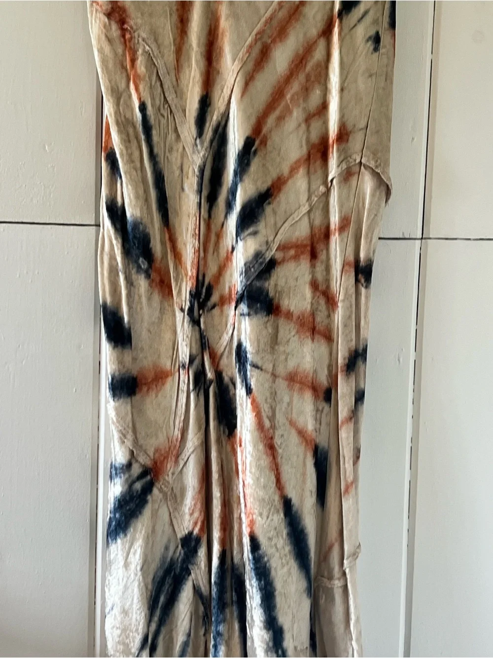 Free People Tie-Dye Maxi Skirt in Cream, Black, Rust